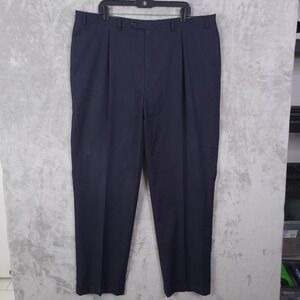 Canali Dress Pants Mens 44x32 Blue Wool Pleated Slacks Bloomingdales Made Italy